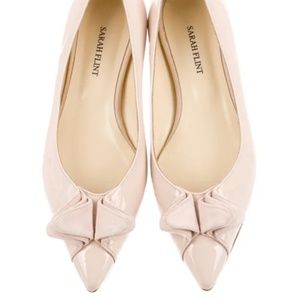 NWB Sarah Flint Cora Nude Patent Flats Pointed 40 US 9- 9.5